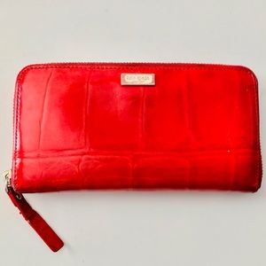 Kate Spade Croc Embossed Knightsbridge Quinn Zip Around Wallet